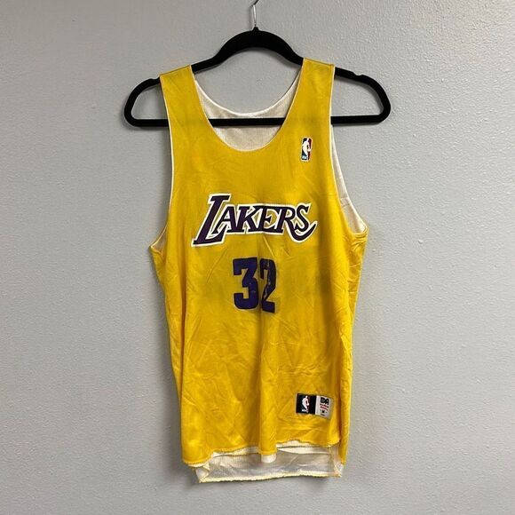 Alleson Athletic Men's Vintage Reversible Lakers Magic Johnson Reversible Jersey - Picture 1 of 7
